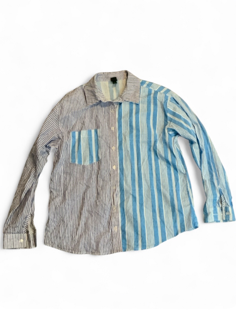 Wild Fable Casual Striped Button Down Top LS Women's Medium